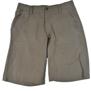 Under Armour Mens Loose Fit Golf Shorts Brown Size 32 Performance Flat Front